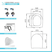 Copriwater dedicato serie Aretusa Cesame bianco chiusura rallentata soft close