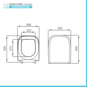 Copriwater compatibile Vitra serie S20 in termoindurente bianco