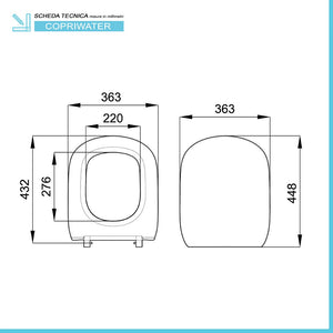 Copriwater compatibile wc Dolomite serie Gemma 2 con chiusura standard 