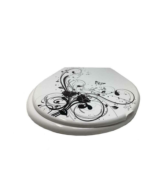 Copriwater In Plastica Resistente Tavoletta Wc 44x36.5 Cm Fantasia Fiori         3,5