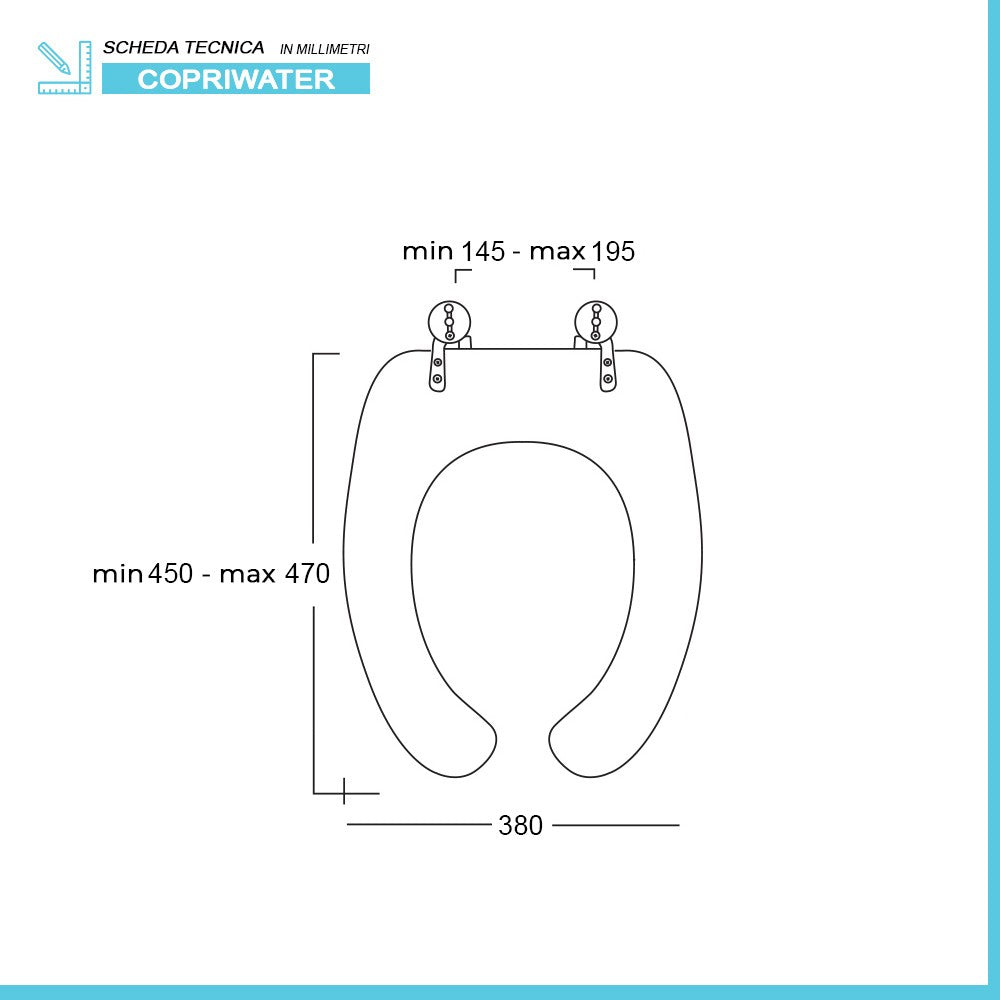 Copriwater originale per wc bidet combinato disabili apertura frontale