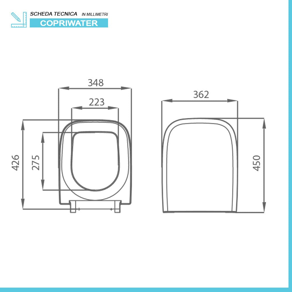 Copriwater originale serie Venti softclose in termoindurente bianco