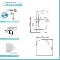 Copriwater slim softclose compatibile Vitra Integra round termoindurente bianco