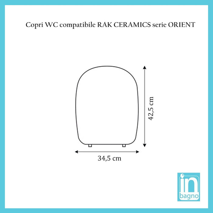 Copriwc Dedicato per Vaso RAK CERAMICHE serie ORIENT in Termoindurente Bianco