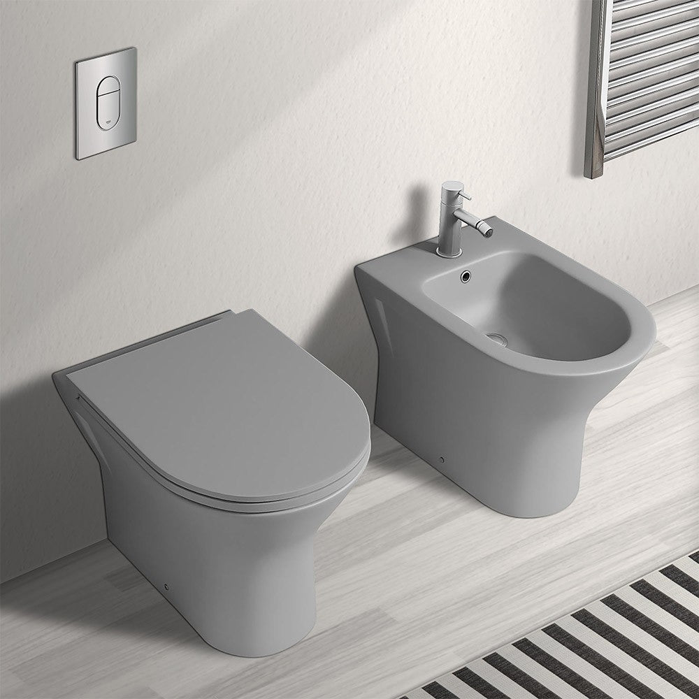 Coprivaso slim serie Feeling softclose con sgancio rapido in grigio opaco