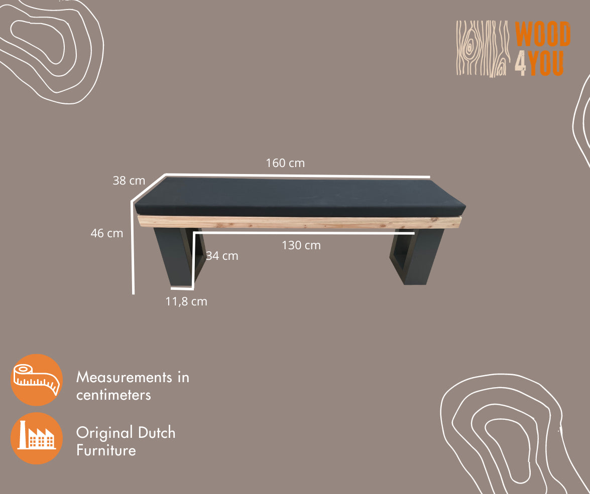 Panchina in legno da giardino e terrazza New England lunghezza 160 cm