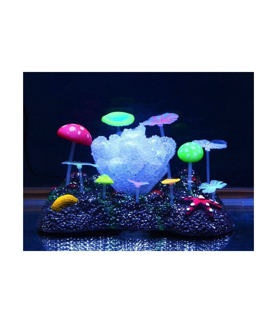 Corallo Fluorescente Erba Stella Funghi Ornamento Per Acquario Decorazioni         