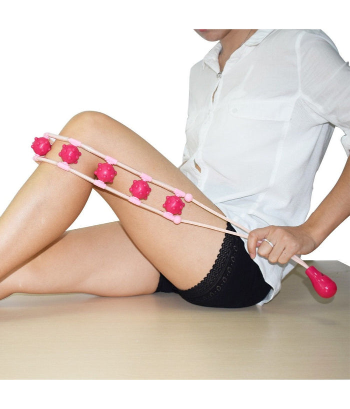 Corda Massaggiante Rulli Manuale Allenamento Glutei Cellulite Cosce Peso Relax         