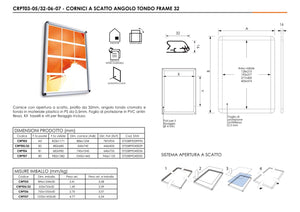 Cornice a scatto 50 x 70 profilo 32 mm angolo tondo