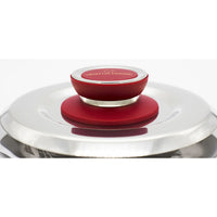 Coperchio Magico Antiodore ⌀27 cm Ventur Magic in Acciaio Inox Pomolo in Bachelite Cooker Rosso