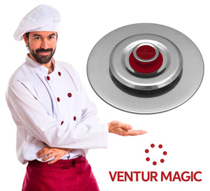 Coperchio Magico Antiodore ⌀27 cm Ventur Magic in Acciaio Inox Pomolo in Bachelite Cooker Rosso