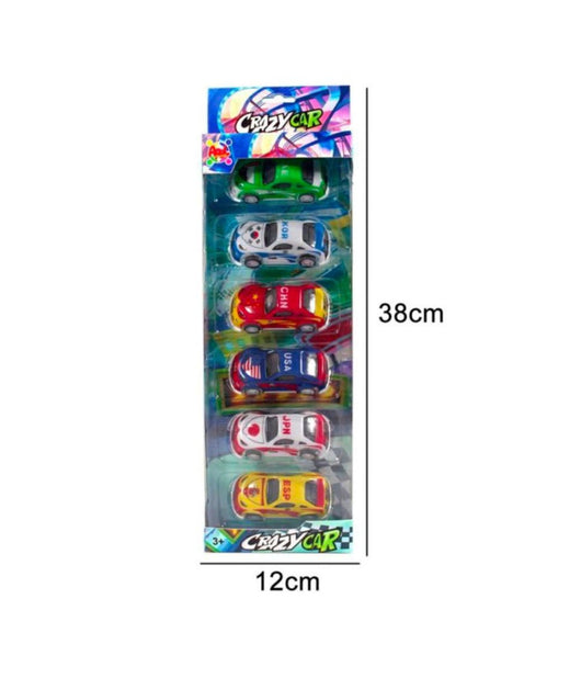 Crazy Car Macchinine Di Colori Differenti Nazioni Pezzi 6 Gioco Per Bambini 3+         