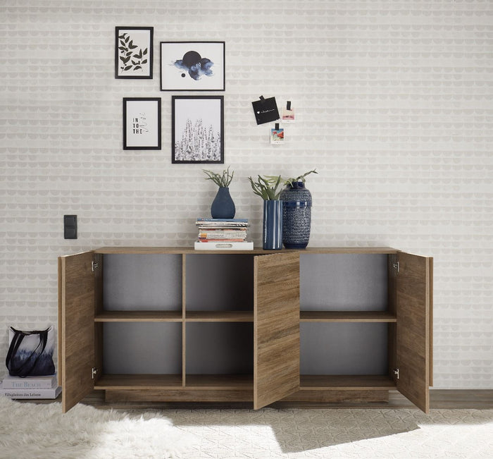 Credenza 3 ante moderna, in finitura Mercure, ZLCJPTMAD3A