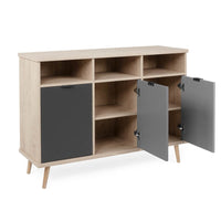 Credenza Epik 51 con 3 ante 120x40x88,3 colore rovere antracite grigio