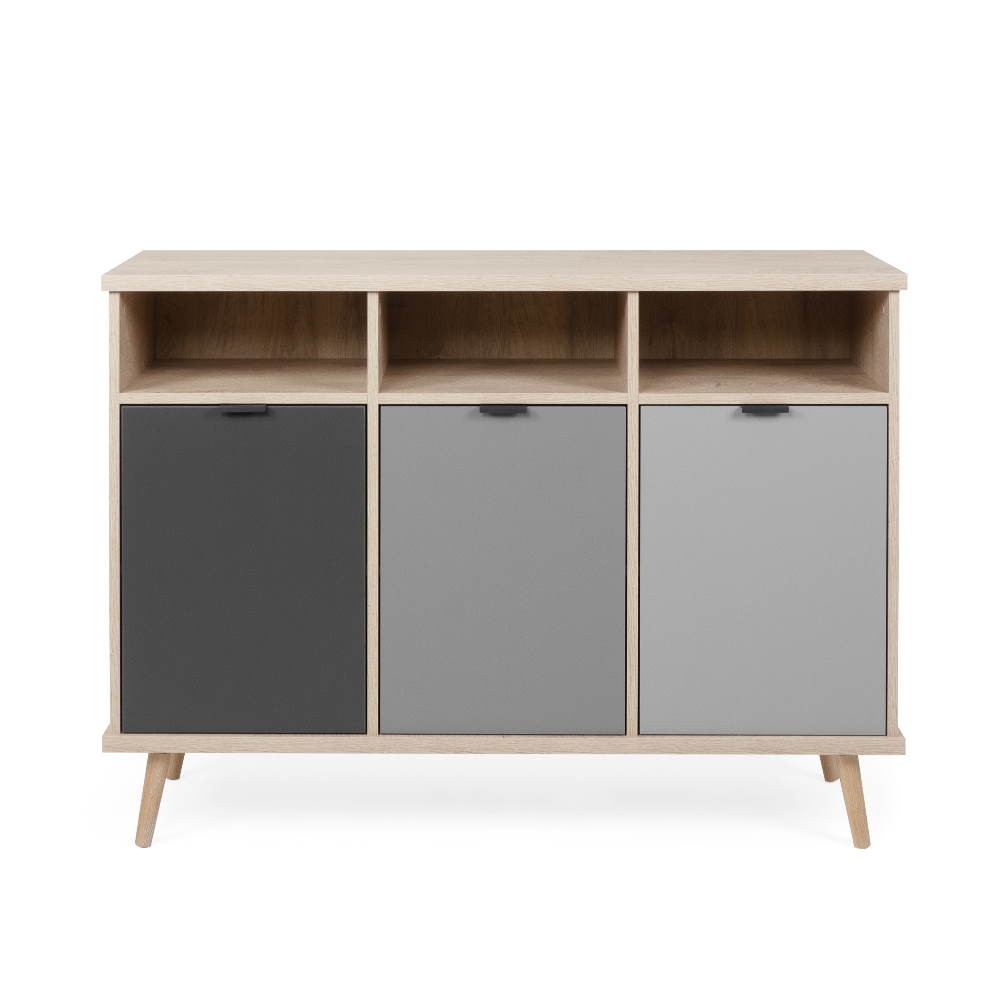 Credenza Epik 51 con 3 ante 120x40x88,3 colore rovere antracite grigio