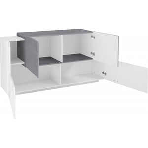 Credenza New Coro 160 – 4 ante – Bianco Lucido/Ardesia