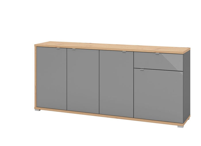 Credenza per soggiorno moderna, finitura Grigio grafite e Rovere ZFM64411011