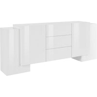 Credenza Pillon 210 €“2+2 Ante + 3 Cassetti Colore Bianco Lucido