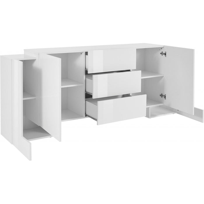 Credenza Pillon 210 €“2+2 Ante + 3 Cassetti Colore Bianco Lucido