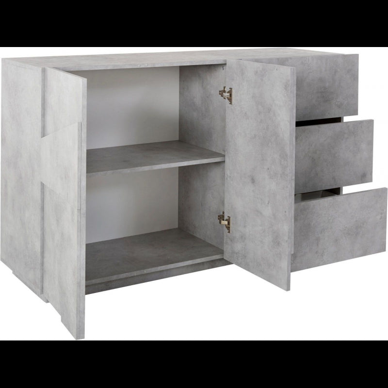 Credenza Ping 140 2 Ante/3 Cassetti Cemento Bronx