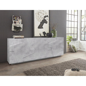 Credenza Ping 220 4 Ante/3 Cassetti Cemento Bronx