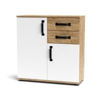 Credenza rovere bianco 2 ante e 2 cassetti 80x32x83 Mosso MO2