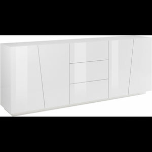 Credenza Vega 220 4 Ante/3 Cassetti Colore Bianco Lucido