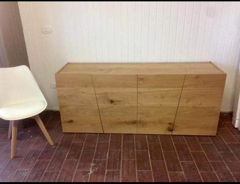 Madia credenza in legno rovere nodato spazzolato  l.180x50x75