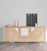 Credenza frassino laccato onice poro aperto 2 porte con zoccolo l.210 p.50 h.85