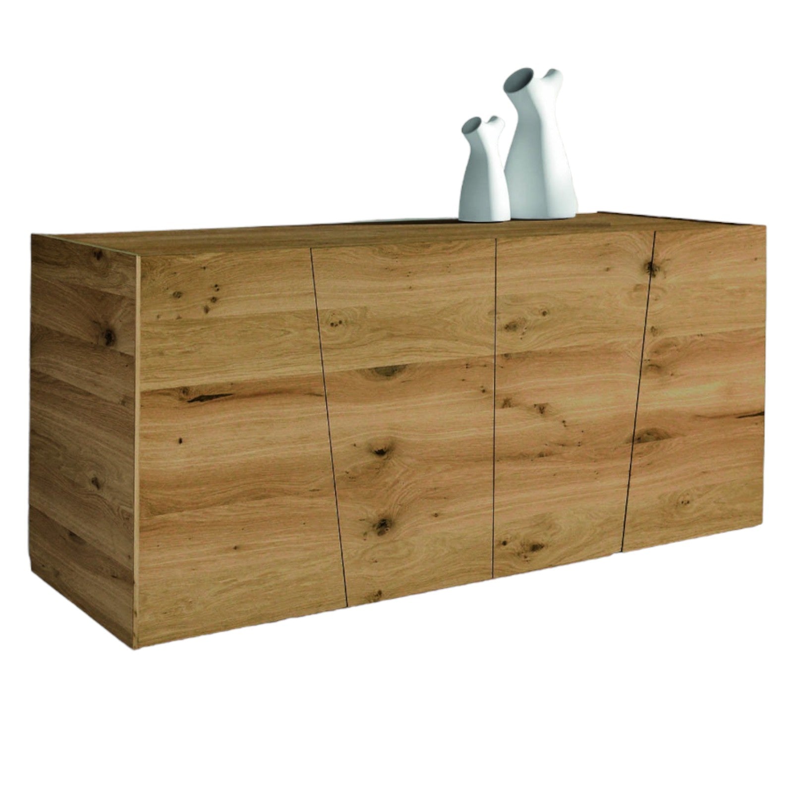 Madia credenza in legno rovere nodato spazzolato  l.180x50x75