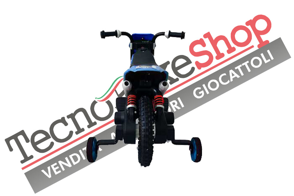 Moto Motocicletta Elettrica Bambini Moto Cross Ruote in Gomma 6V colore Blu