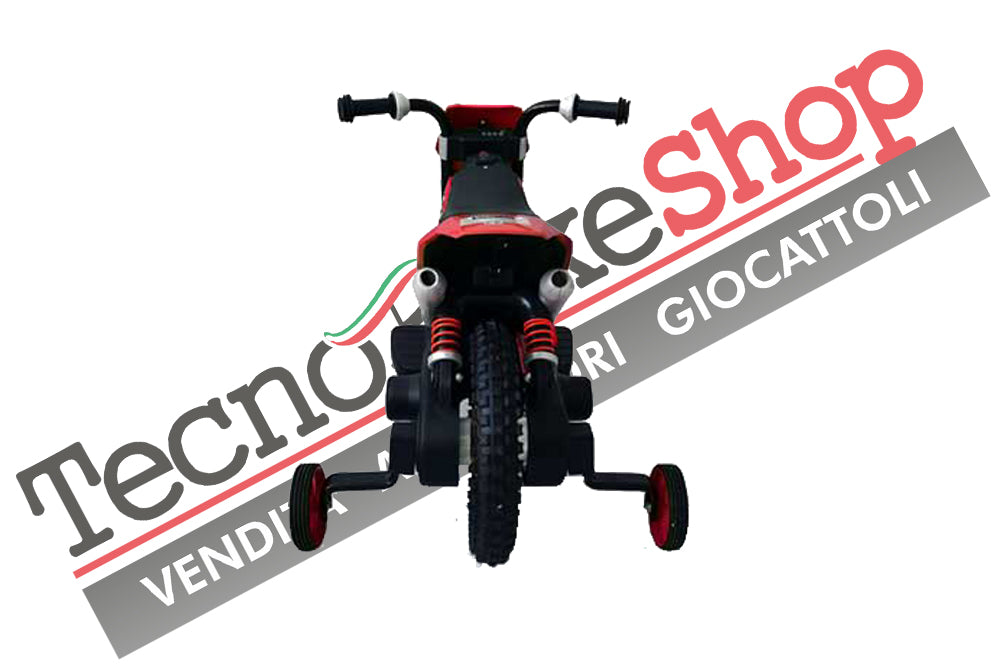 Moto Motocicletta Elettrica Bambini Moto Cross Ruote in Gomma 6V colore Rosso