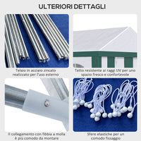 Tendostruttura max 12 Persone 400x295x285 cm con Doppio Ingresso Bianco e Verde