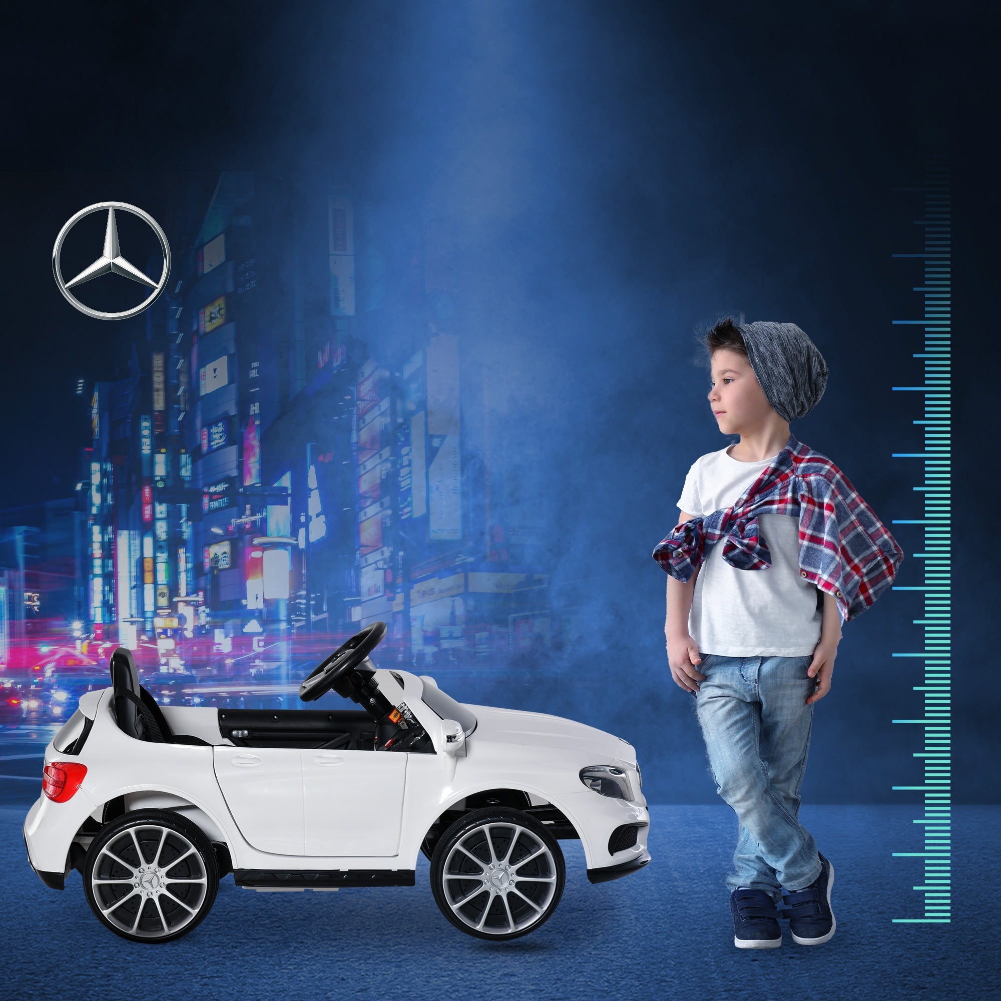 Macchina Elettrica per Bambini 6V con Licenza Mercedes GLA 45 Bianco