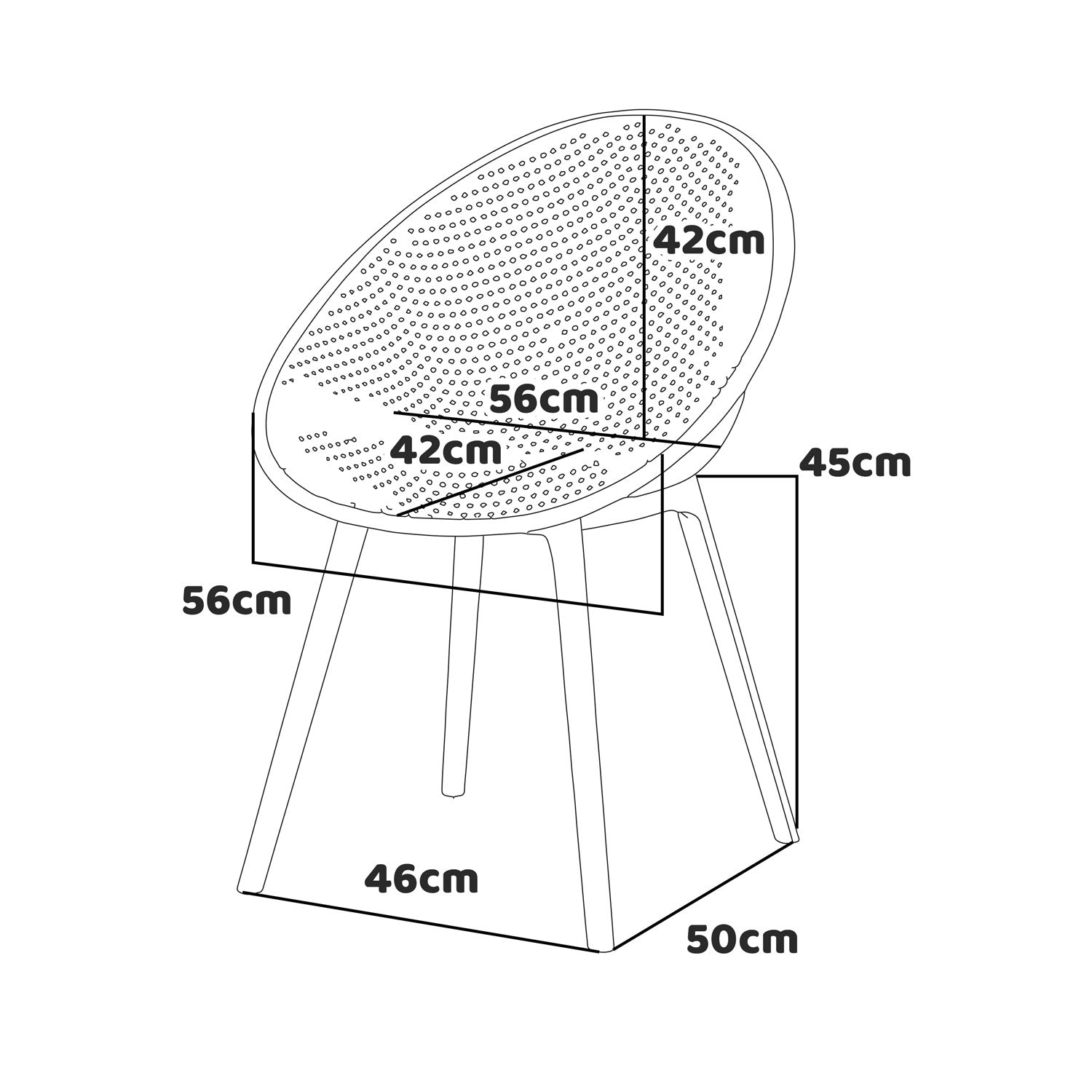 Cuba - Set di 4 sedie in PP senape stile moderno per interni di design giallo