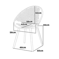 Cuba - Set di 4 sedie in PP senape stile moderno per interni di design giallo