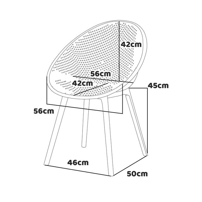 Cuba - Set di 4 sedie in PP senape stile moderno per interni di design giallo