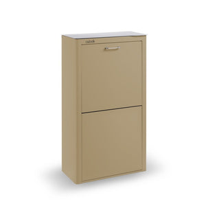 CUBEK - Pattumiera per raccolta differenziata a 4 scomparti, colore beige