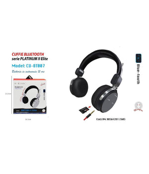 Cuffie Bluetooth Jack Microfono Autonomia 15 Ore Per Smartphone Maxtech Cu-bt007         