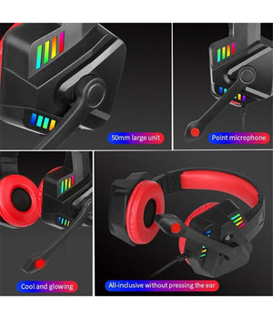 Cuffie Gaming Con Microfono Per Pc Ps4 Xbox Console Illuminazione Led Rgb Gm301         