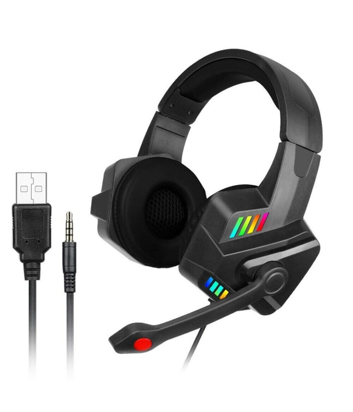 Cuffie Gaming Con Microfono Per Pc Ps4 Xbox Console Illuminazione Led Rgb Gm301         