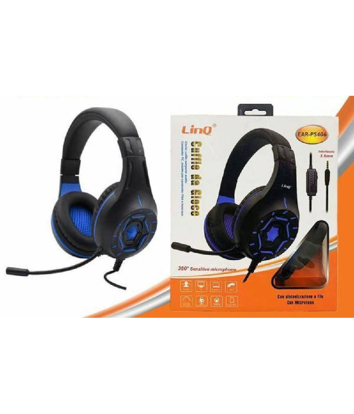 Cuffie Headset Con Microfono Gaming Da Gioco Jack 3,5mm Per Pc Laptop Ear-ps406         