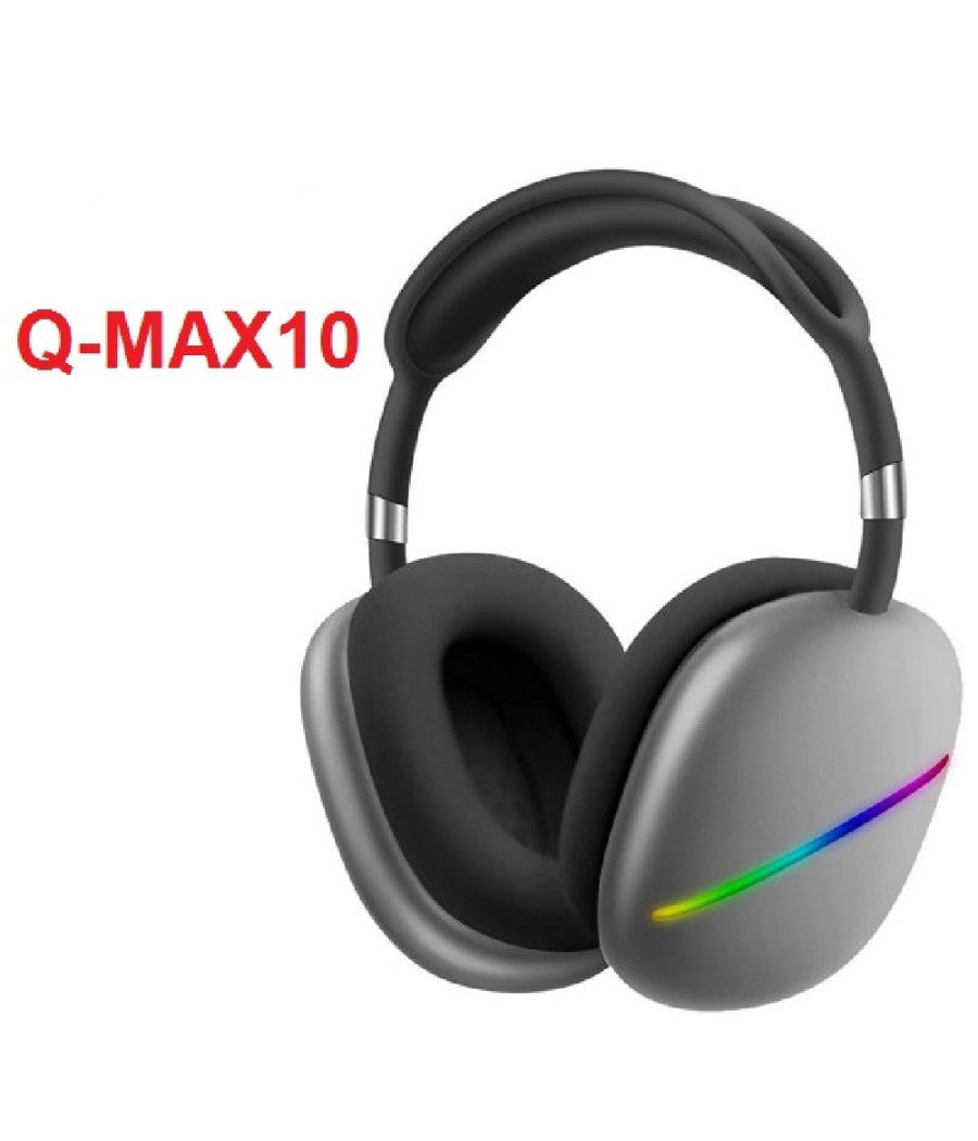 Cuffie Q-max10 Stereo Wireless Ricaricabili Usb Bluetooth Con 7 Luci Led Colorate         