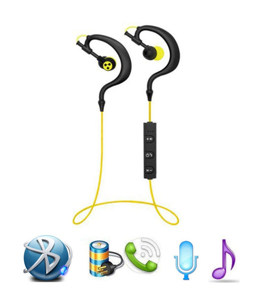 Cuffie Sport Stereo Audio Auricolari Bluetooth Smartphone Cellulare Earplug         