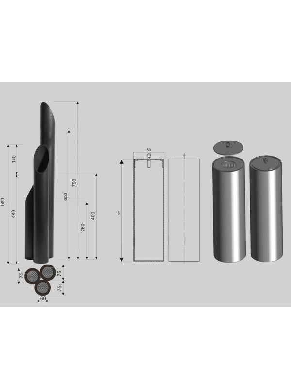 CUMBAL MINI - Biocamino freestanding da pavimento