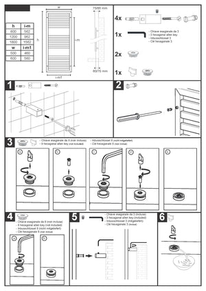 Radiatore ad acqua Clivia 1200 mm x 600 mm Bianco Ral 9016