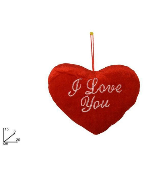 Cuore Rosso Con Scritta I Love You Con Appendino 20cm Idea Regalo San Valentino         