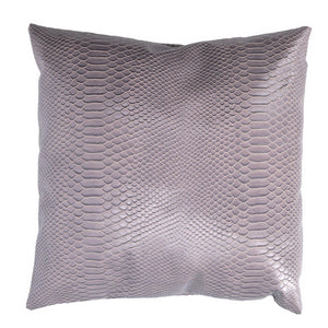 Cuscino ecopelle grigio quadro cm38x38h38