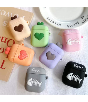 Custodia Protettiva Per Airpods 2 Auricolari Wireless In Silicone Vari Colori         