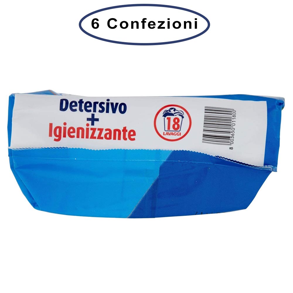 Omino bianco 2 in 1 detersivo & igienizzante 6 confezioni da 1116 grammi